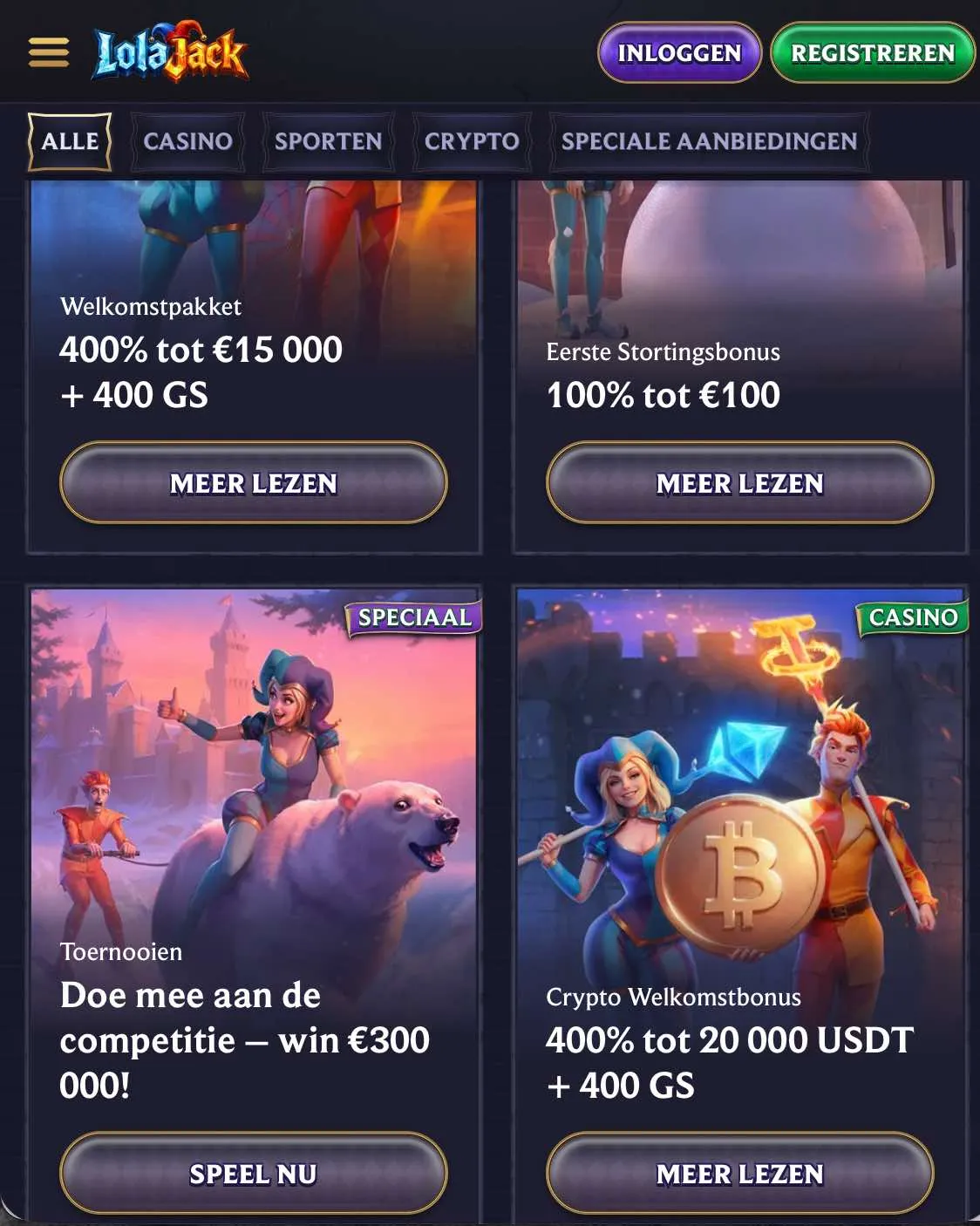 LolaJack Casino no deposit bonus